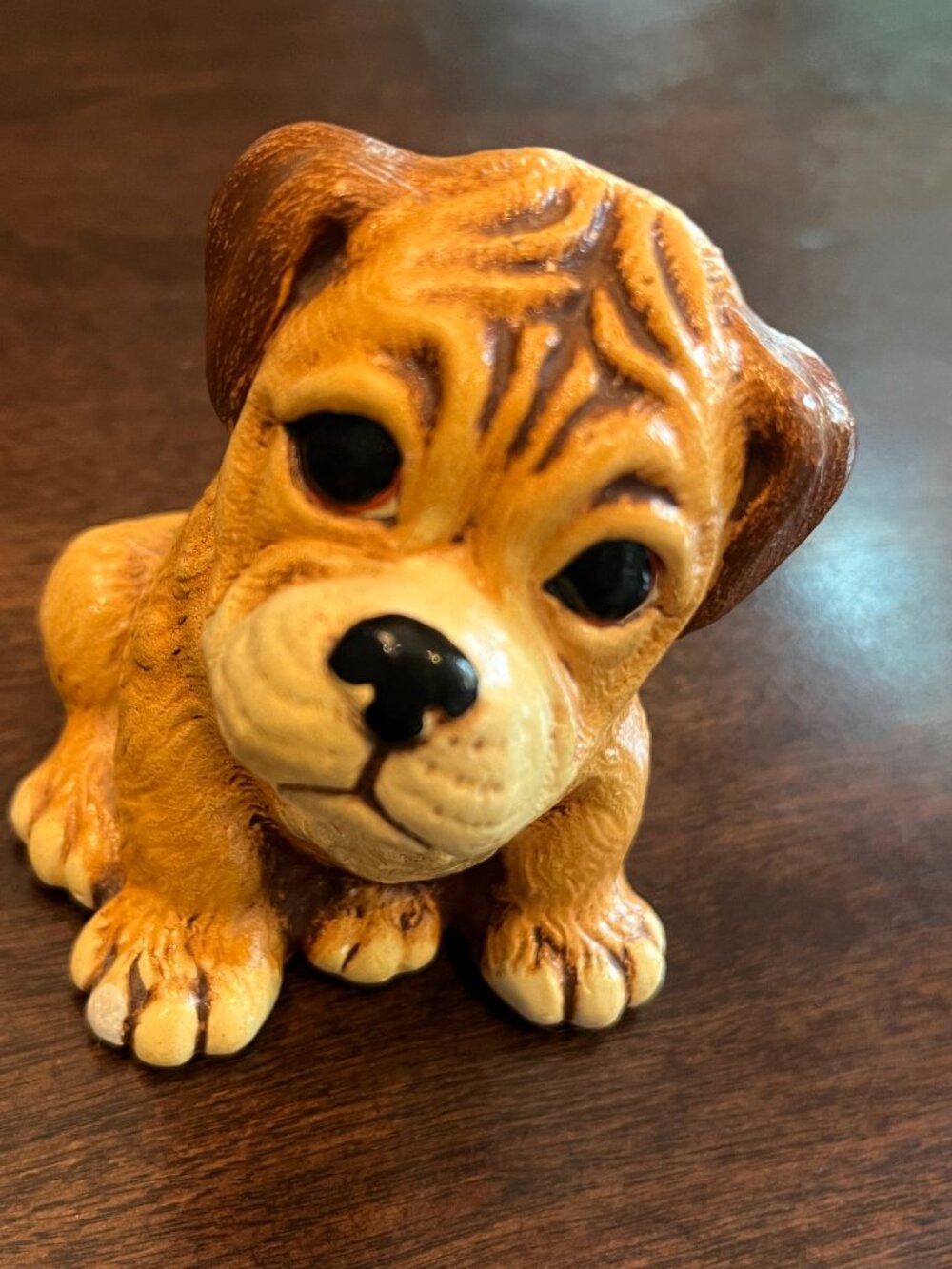 WOODLANDER Puppy Dog 'ZERO' Stoneware Figurine Vintage Collectible Hand Painted